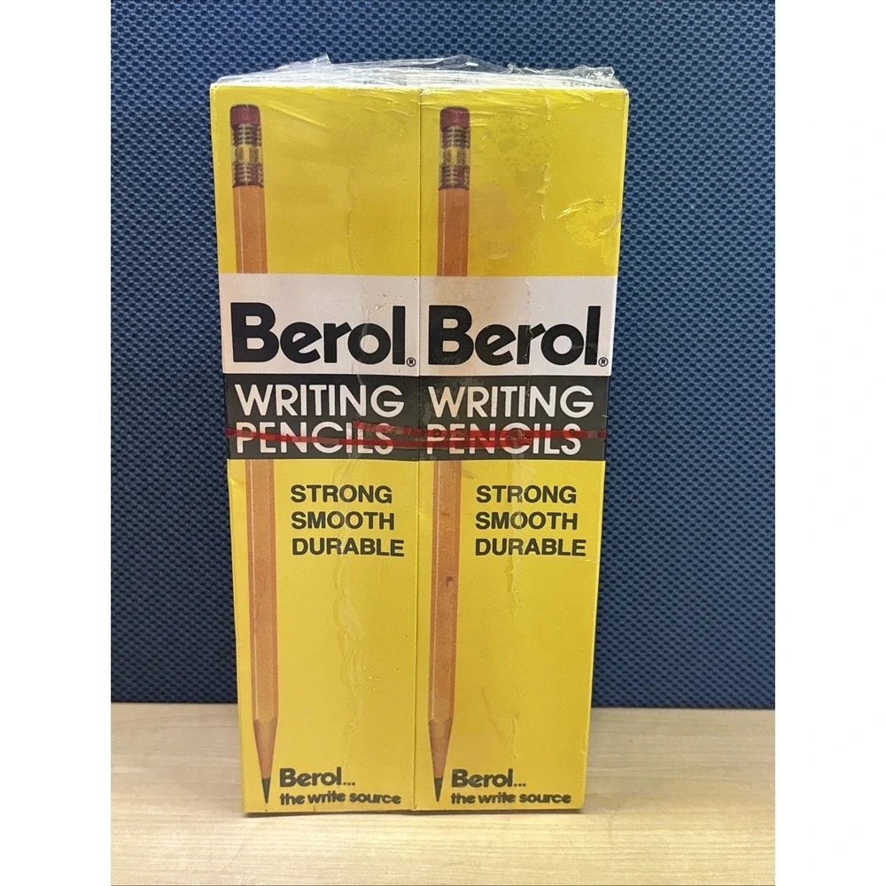 Lot Of 6 Berol Ensign 200-2 1/2 Medium Soft Writing Pencils Yellow Eraser pencil